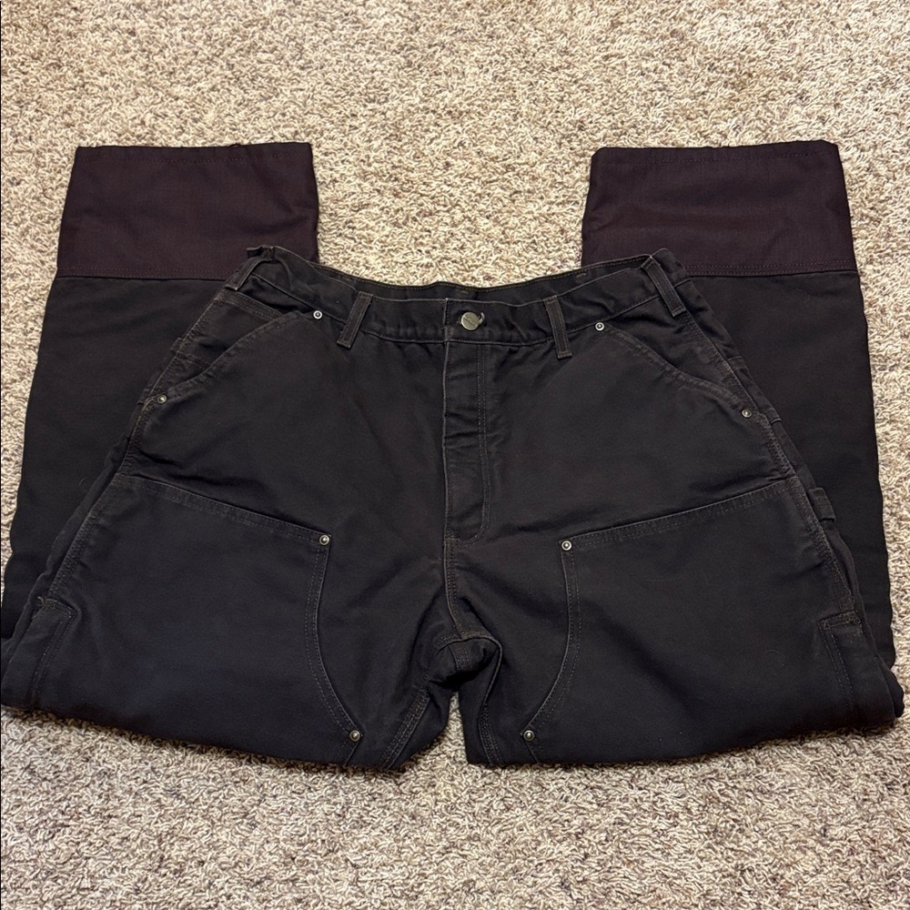 Carhartt men’s Quilted Insulated B194 original dungaree fit pants 38 x 30 brown